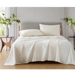 ผ้าปูที่นอนคิงไซส์สีขาวล้วน คุณภาพส่งออก หรูหรา ผลิตจากผ้าฝ้าย 100% สำหรับห้องพักโรงแรมและใช้ในบ้าน มีจำหน่ายในราคาโรงงาน - Product Image 1