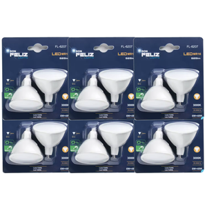 Bombilla LED MR16 de Plástico 4W/6W Luz Blanca/Fría 6500K Uso Residencial 2 Unidades CRI 80 525 Lúmenes - Product Image 1