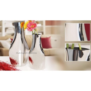 Ensemble fait main trois Vase à fleurs en métal martelé plaqué argent côtier maison mariage Table Top centres de table décoratifs Vase de sol - Product Image 6