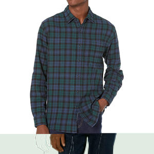 Camisa de franela a cuadros suave de alta calidad para hombre, camisetas teñidas de hilo de algodón transpirable para Primavera, suministro al por mayor - Product Image 1