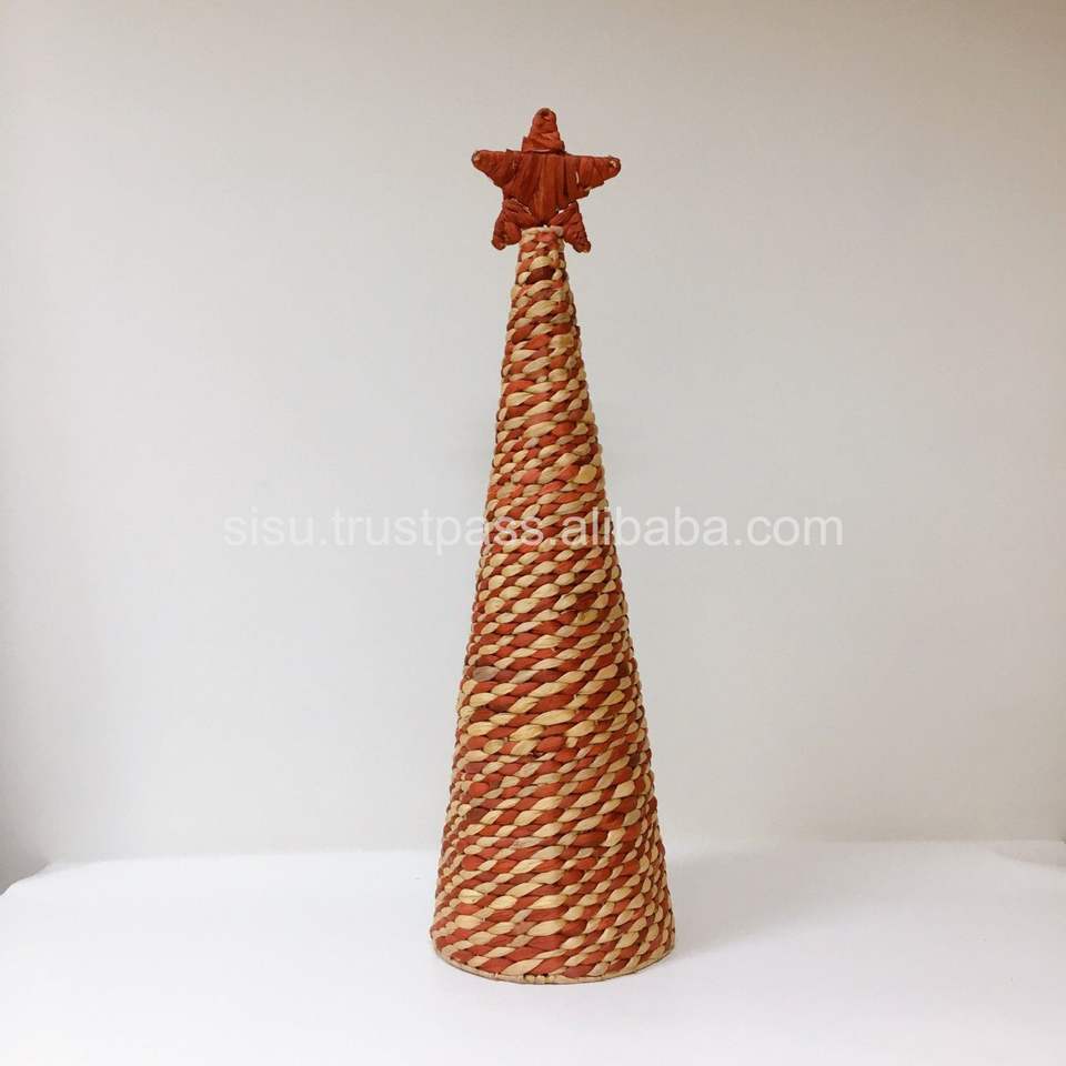 Hot Selling Indoor Seagrass Christmas Tree Handmade for Home Decorations; Wholesale Merry Christmas Cheap Price