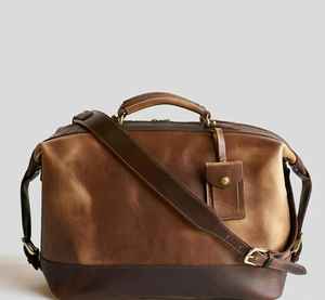 Bolsa de Viaje de Piel Auténtica de Lujo para Hombre con Forro de Poliéster - Bolsa de Viaje Vintage para Fin de Semana, Gimnasio, Deportes, Equipaje de Mano, Regalo - Product Image 1