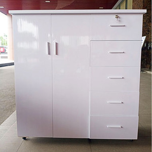 2-Door Plastic Clothing Organizer 5 Compartments 1.25m X 1.06m X 42cm Rectangle Shape Standing Type Portable <b>Wardrobe</b> <b>Storage</b> - Product Image 1