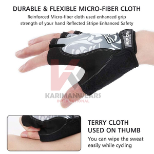 Gants de vélo de montagne de qualité supérieure 2025, demi-doigts, logo personnalisé, unisexe, sport, antidérapants, par KARIMAN MANUFACTURING - Product Image 6