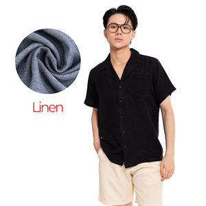 Men's <b>Linen</b>/Cotton Print Quick Dry <b>Short</b> <b>Sleeve</b> OEM Services Wholesale Custom Compression Needle Detection Woven Casual <b>Shirts</b> - Product Image 2