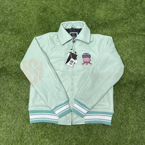 Veste en peau de mouton de qualité supérieure pour homme, col montant Avirex, véritable cuir écologique, respirant, design avant réversible, coupe-vent - Product Image 1