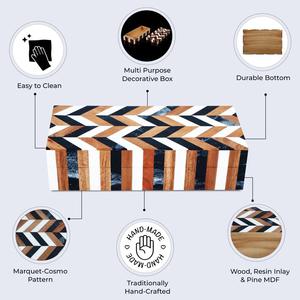 Caja de resina y madera multiusos hecha a mano, diseño único, estilo europeo, tamaño personalizado, caja de almacenamiento de joyas para decoración y regalos - Product Image 5