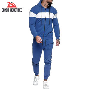 ชุดออกกำลังกายผู้ชายสีน้ำเงิน ระบายอากาศได้ดี น้ำหนักเบา ทรงปกติ เหมาะสำหรับฤดูใบไม้ร่วง ชุดแทรคสูทแบบเรียบ - Product Image 2