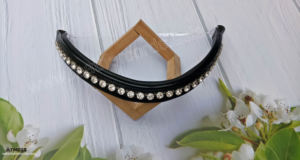 สูงตามต้องการ10มม. หนังหินสีดำสายรัดข้อมืออังกฤษสำหรับการแสดงม้าขบวนพาเหรดงานแต่งงานและการใช้ในงานพิเศษ - Product Image 2