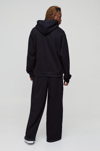 Survêtement 2025 Poids Lourd 100% Coton Impression Puff Design Pantalon Surdimensionné Empilé et Sweat à Capuche à Fermeture Éclair Survêtement d'Hiver - Product Image 2