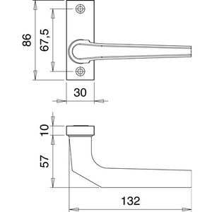 มือจับประตูอะลูมิเนียมแบบโค้ง F1 สี่เหลี่ยมจัตุรัส 8 มม. รุ่น 1390/0800 EDI สำหรับรั้ว ระแนง และประตู - Product Image 3
