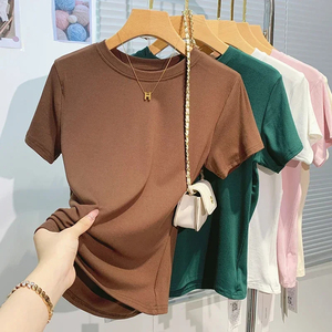 Camisetas casuales para mujeres Logotipo de impresión personalizado Espacios en blanco Algodón Moda Señoras Diamantes de imitación Transpirable - Product Image 5