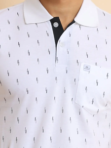 Camiseta elegante de ajuste Regular para cuello y Media manga para hombre, diseño estampado a la moda, ropa informal con bolsillo en el pecho, transpirable, 100% algodón - Product Image 2