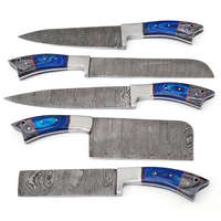 Offre Spéciale ensemble de couteaux de chef japonais professionnels ensemble de couteaux de boucher de cuisine damas avec échantillons de manche en bois disponibles