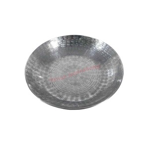 Milieu du siècle moderne blanc argent métal fleur bol haute qualité personnalisable oiseau illustration pour mariage soupe vaisselle vaisselle - Product Image 6