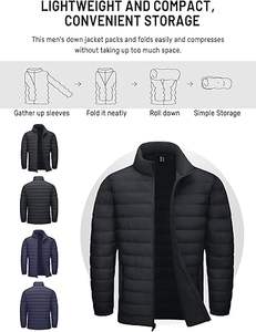 Veste matelassée thermique épaisse pour homme, rembourrage matelassé épais, chaude, isolée, résistante à la neige, durable, motif - Product Image 5