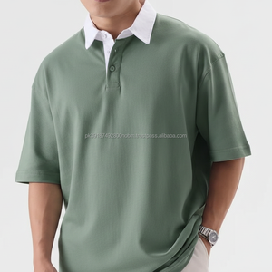Polo Oversize para Hombre, Casual, Holgado, con Hombros Caídos, de Algodón, para Verano, Venta al Por Mayor - Product Image 1