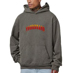 เสื้อฮู้ดดี้ผ้าฝ้าย100% สำหรับผู้ชายเสื้อฮู้ดใส่สบายสีทึบพิมพ์โลโก้ได้ตามต้องการ - Product Image 1