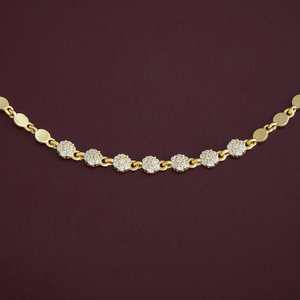 <span class=keywords><strong>Cavigliera</strong></span> da ragazza in acciaio inossidabile placcato oro 92.5 Silver Payal 176504 con diamante e perla, idea regalo. - Product Image 3