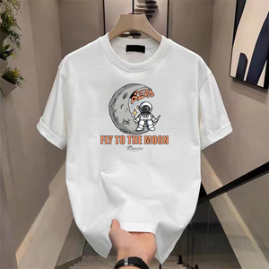 OEM personnalisé poids lourd 100% coton DTG impression coupe normale décontracté logo vierge avant t-shirt pleine impression recadrée hommes - Product Image 4