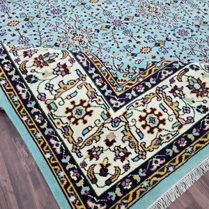 พรมขนแกะเนื้อละเอียดหลากสีสำหรับบริเวณเท้ามีลวดลายเป็นนามธรรมสำหรับห้องนั่งเล่นหรือห้องรับประทานอาหาร - Product Image 1