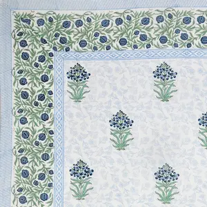 Draps en coton 100% imprimés au bloc, directement de l'usine en Inde, pour les commandes en gros, linge de lit en coton imprimé au bloc traditionnel, vente en gros - Product Image 2
