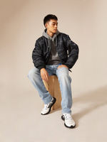 Blouson aviateur noir personnalisé de qualité supérieure pour hommes logo personnalisé vente en gros de vêtements Blouson aviateur de travail décontracté pour unisexe