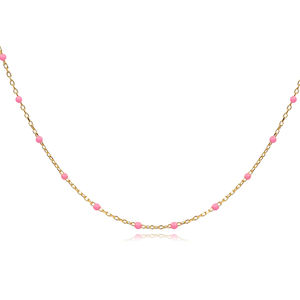 สร้อยคอแฟชั่นดีไซน์เคลือบสีชมพูอ่อน งานแฮนด์เมด ขายส่ง เงินแท้ 925 จากตุรกี เครื่องประดับสำหรับผู้หญิง - Product Image 3