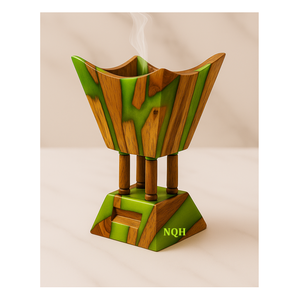 Brûleur à Bakhoor en bois d'acacia et résine époxy 2025, couleur et logo personnalisables, parfum d'ambiance arabe Oud, diffuseur d'aromathérapie - Product Image 1