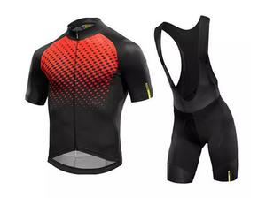 Conjunto de Jersey y Culotte de Ciclismo para Hombre, Colores Personalizados, Logotipo Personalizado, Dos Piezas, Uniforme de Equipo OEM, 100% Poliéster, Sublimación - Product Image 3