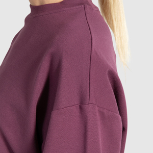 À la mode surdimensionné recadrée équipage femmes sweats à capuche impression personnalisée Fitness Gym sweats hiver Plus vêtements de sport strass pour les femmes - Product Image 5