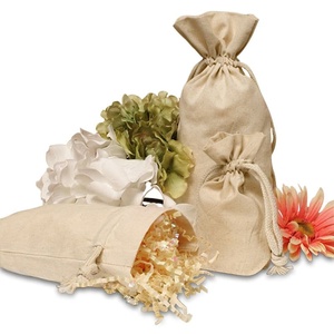 Organic Cotton Muslin Flat Bottom <b>Bags</b> with Embroidery Logo Screen Printing Flap Sealing for Clothing Storage Tea Dust Wigs - Product Image 1