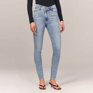 กางเกงยีนส์ทรงสกินนี่เอวสูงสำหรับผู้หญิง ปี 2025 สไตล์วินเทจ สตรีทแวร์ ระบายอากาศได้ดี รับผลิตตามแบบ OEM ขายส่ง - Product Image 1