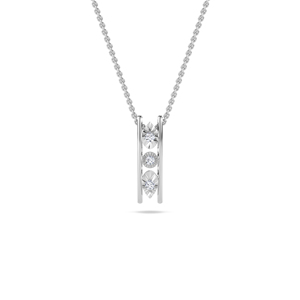 จี้เพชรสง่างามเชิงเส้น | ทองคำ14K พร้อมเพชรปลูกในห้องปฏิบัติการ0.06กะรัต | ตัวเลือกสีกุหลาบขาวและเหลืองทอง - Product Image 4