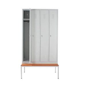 Casier modulaire en forme de L avec banc intégré, casier de vestiaire de gym, armoire de <span class=keywords><strong>rangement</strong></span> en forme de Z, casier en acier pour personnel d'hôtel avec chaise-banc - Product Image 3