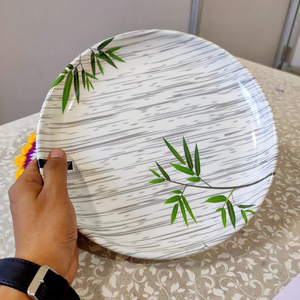 Plato de servicio personalizado de acero inoxidable con esmalte impreso, hecho a medida, nuevo, artesanal, precio superior - Product Image 1