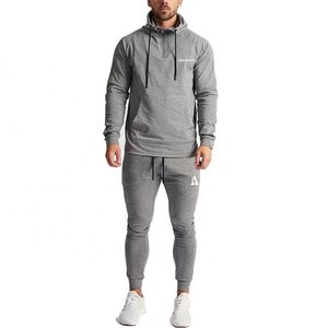 Top qualité hommes 2 pièces survêtement sport vêtements de sport hommes à capuche et pantalon de jogging ensemble décontracté pull à capuche survêtement - Product Image 4