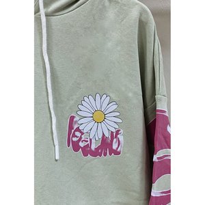 Felpa Unisex con dettagli posteriori verde margherita pace