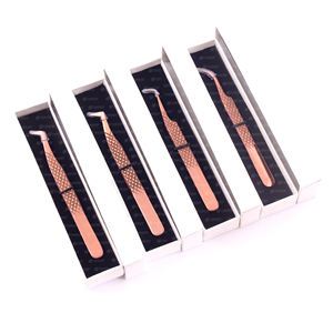 Pince à cils en forme de coeur à paillettes de couleur forte poignée pince à épiler d'extension de cils en acier inoxydable japonais solide - Product Image 5