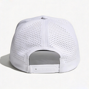 White 5-Panel <b>Baseball</b> <b>Cap</b> Embroidery Golf Day Logo Unisex Adjustable Laser Cut Hat Spring Summer Casual Outdoor Wear - Product Image 4