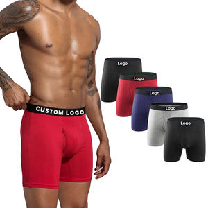 Ropa interior para hombre Calzoncillos bóxer Algodón Spandex Diseños personalizados Logo 5 pulgadas Entrepierna Hombres Tamaño Ropa interior para hombres DDP Envío - Product Image 1