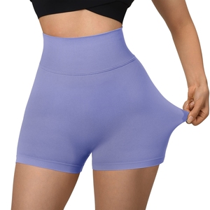 Taille moyenne pêche hanche ascenseur sans couture respirant séchage rapide Yoga sport Shorts sur course Gym taille élastique fermeture motif solide - Product Image 3