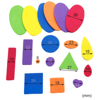 200 pièces assorties de jeux éducatifs et d'activités artistiques pour enfants - Formes géométriques en mousse EVA de 2 mm d'épaisseur, mélange de 6 couleurs, faciles à découper, souples et flexibles