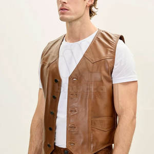 Chaleco de Cuero Portátil para Hombre, Chaleco de Cuero Grueso, Cómodo y Profesional - Product Image 4