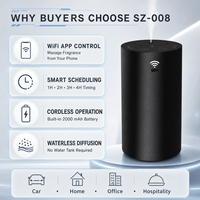 Diffuseur d'arômes WiFi OEM ODM sans eau, nébuliseur d'huiles essentielles avec boîtier en alliage d'aluminium et batterie de 2000 mAh pour la maison et l'hôtel