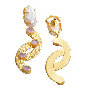 Boucles d'oreilles pendantes en laiton en gros, perles en pierre semi-précieuse naturelle, finition plaquée or 18 carats, hypoallergéniques, port sécurisé, en vrac - Product Image 4