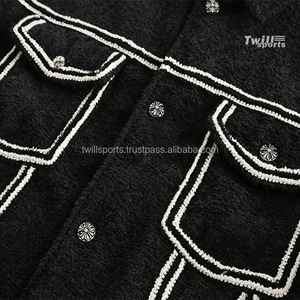 Custom <b>Men's</b> Winter Wool Sherpa Style Full-Zip Fleece <b>Jacket</b> High Quality Long Sleeve Turn-Down Collar Outdoor Zipper <b>Fur</b> - Product Image 3