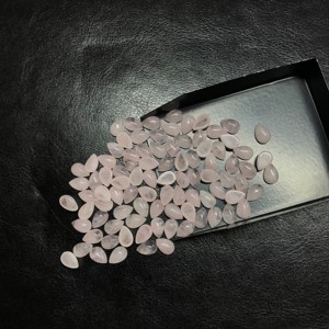 Wholesale IGI Certified Pink <b>Rose</b> <b>Quartz</b> Pear Cabochon 6x9mm <b>Heart</b>-Shaped Natural High Silver Crystal Smooth Loose Gemstones - Product Image 5