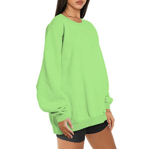Jersey de cuello redondo de alta calidad, sudadera con hombros caídos para mujer, sudaderas de gran tamaño personalizadas 2025 para mujer - Product Image 4