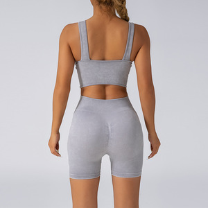 2 uds. Ropa deportiva superior y corta para mujer Fitness correr Fitness Pilates correr al aire libre Fitness Yoga sujetador ropa - Product Image 4